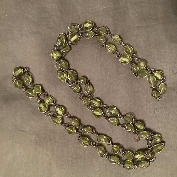 The Work Connection - Green Glass Long Necklace - Picture 6 of 7